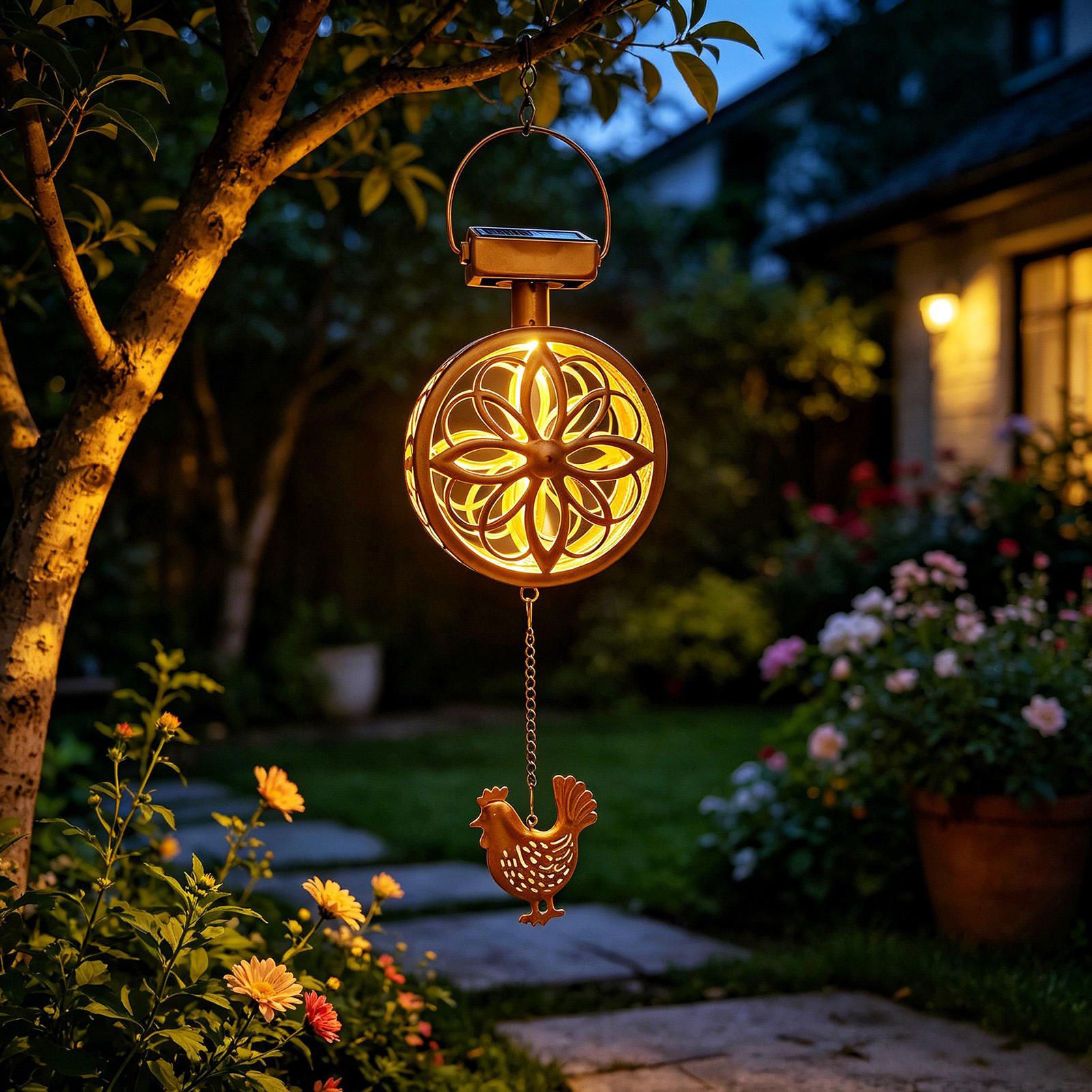 Outdoor Lighting Pendant - 태양열 야외용 펜던트 조명 철제 윈드차임