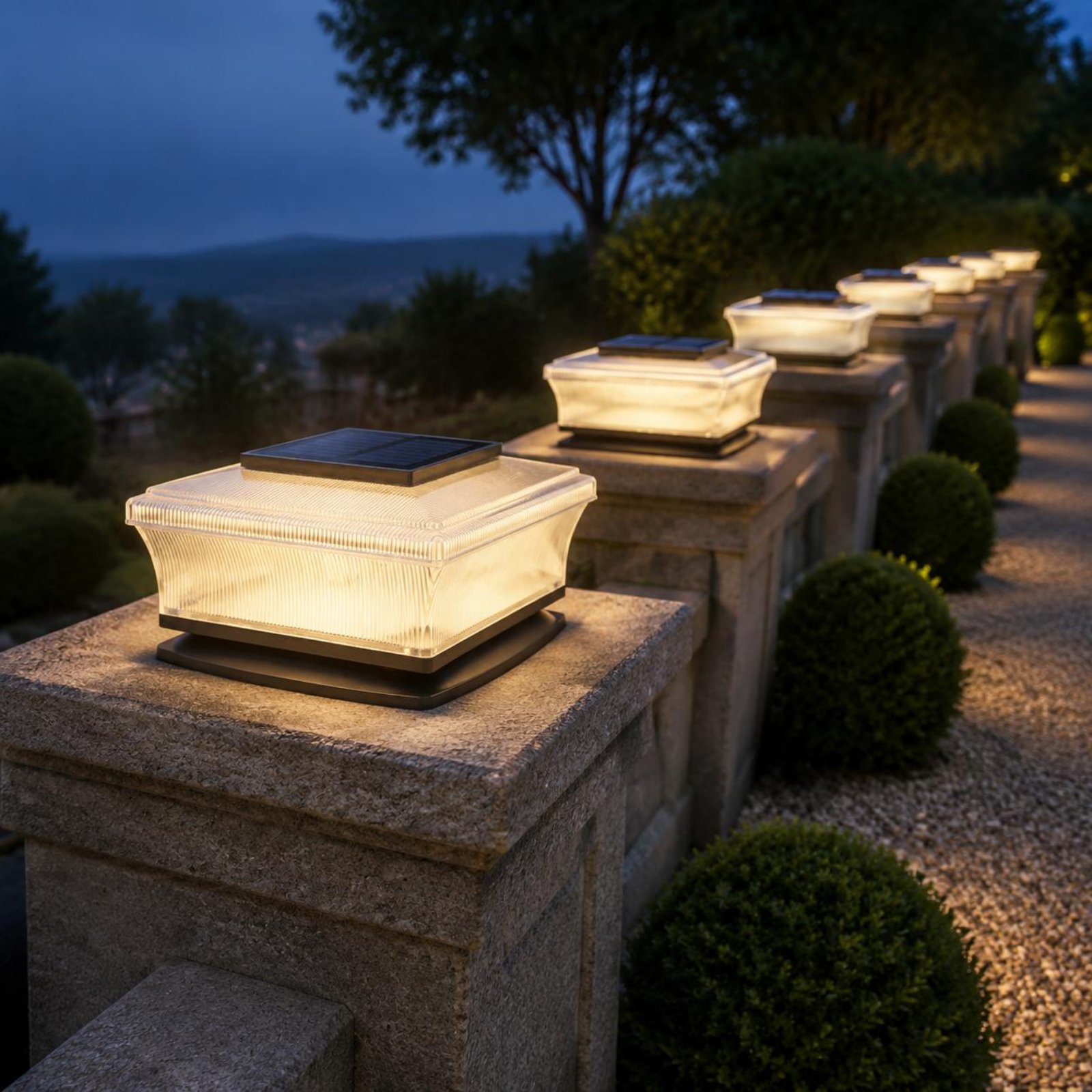 Outdoor Lighting Wireless - 태양광 무선 사각 기둥 조명 야외