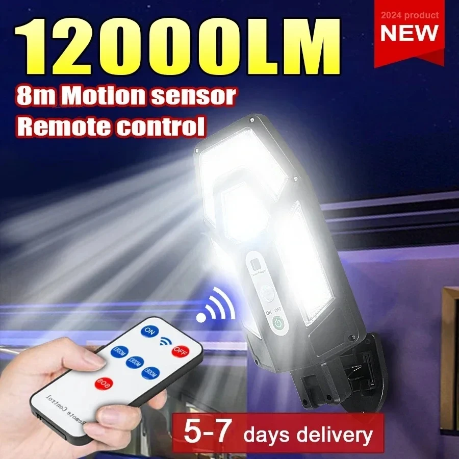 Outdoor Lighting Traditional - 12000LM 강력한 태양광 벽등 리모컨 포함