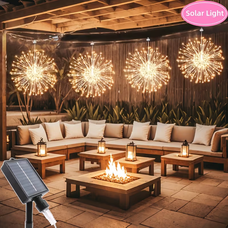 Outdoor Lighting For Your Yard - LED 태양광 불꽃놀이 조명 8가지 모드,