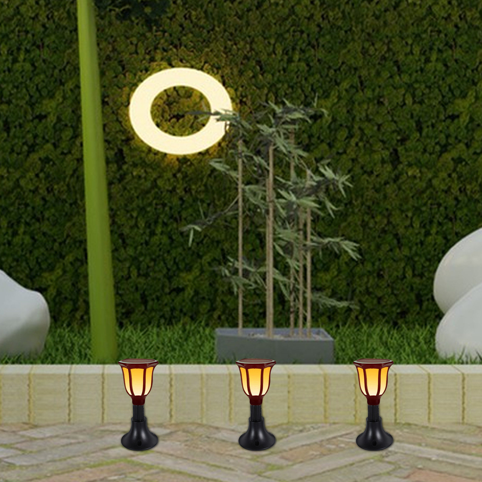 Outdoor Lighting Ground - 10개입 태양광 램프 홀더 ABS 정원