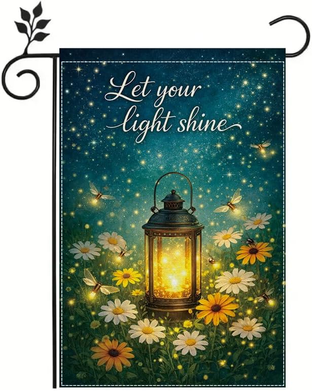 Outdoor Lighting For Your Yard - 정원 깃발 12x18인치, 빛이 빛나게 하라