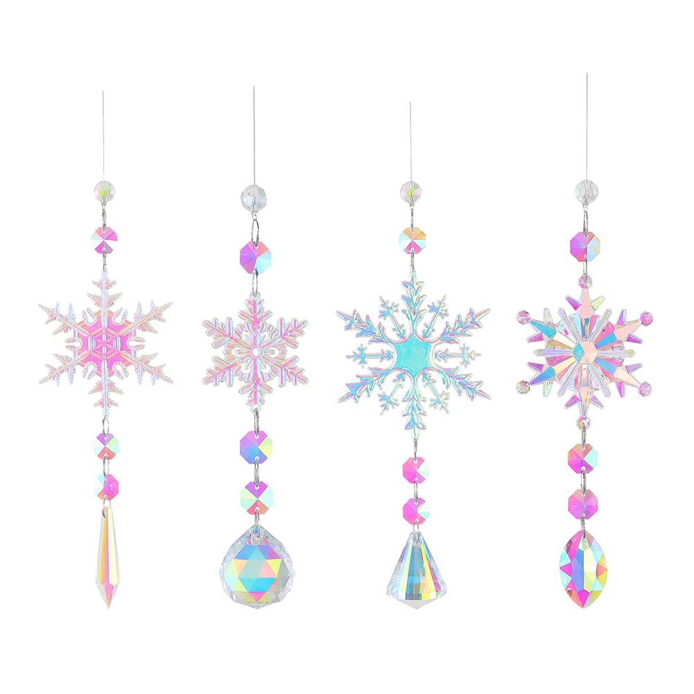 Outdoor Lighting Pendant - 눈송이 크리스탈 펜던트 걸이형 윈드차임 크리스탈