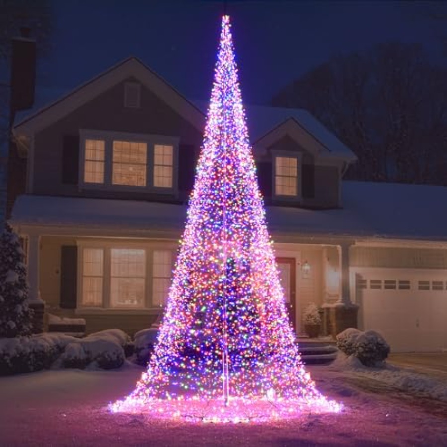 Outdoor Lighting Tree - 야외용 깃대 LED 크리스마스 트리 33FT