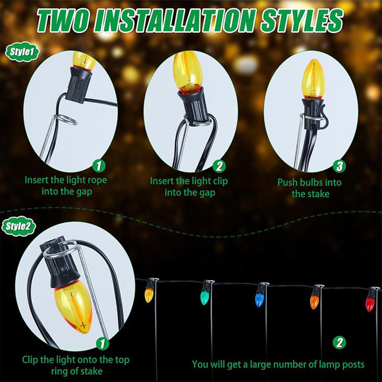 Outdoor Lighting Ground - 크리스마스 조명 말뚝 12인치 잔디밭 야외