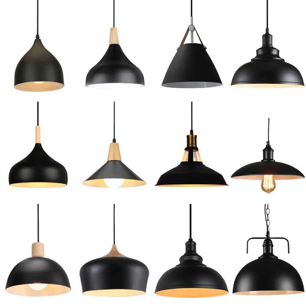북유럽 모던 스타일 빈티지 철제 블랙 E27 펜던트 조 - Outdoor Lighting Pendant 리뷰 및 가격