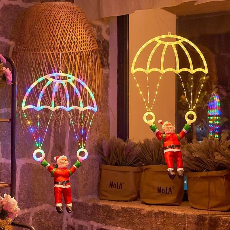 스트링 라이트 LED 산타 낙하산 크리스마스 조명, 레 - Outdoor Lighting Pendant 리뷰 및 가격