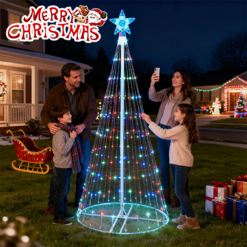 태양광 LED 폭포 스트링 라이트 크리스마스 트리 장식 - Outdoor Lighting Tree 리뷰 및 가격