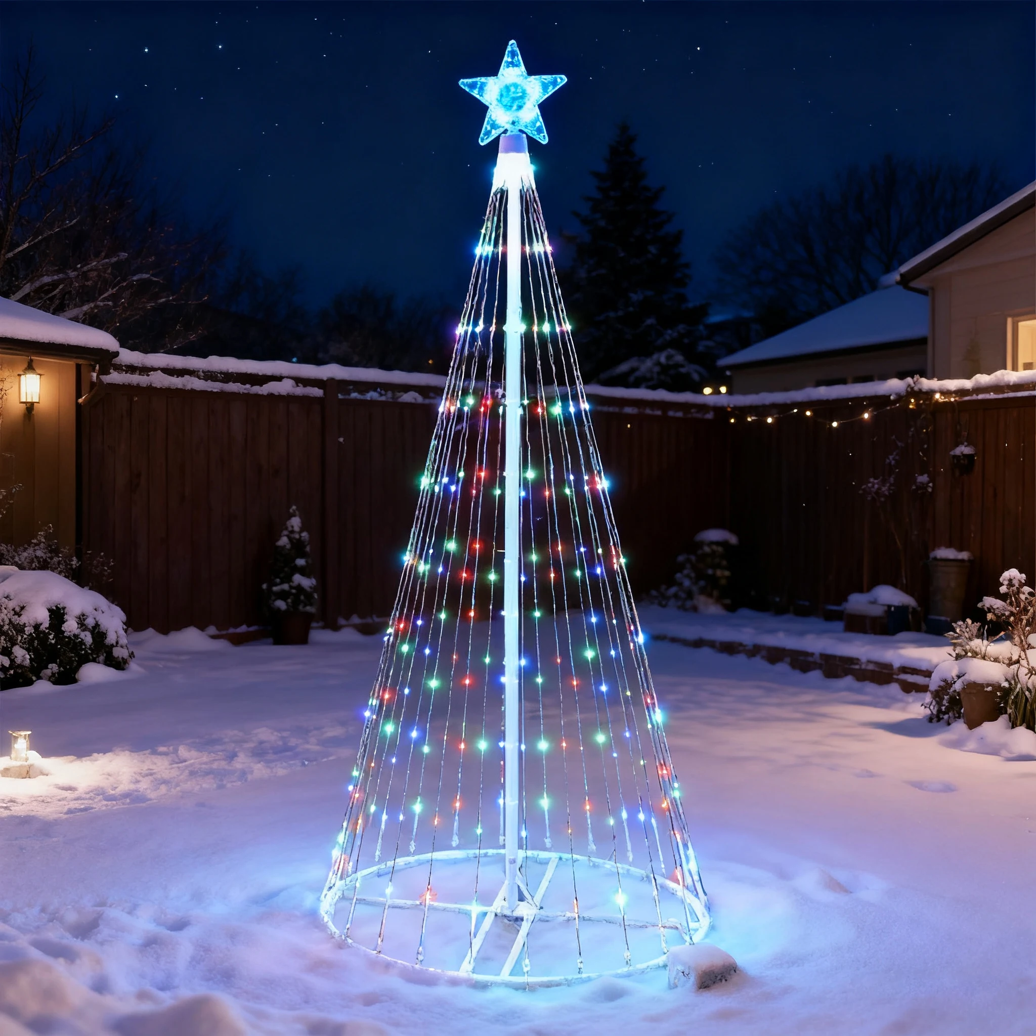 태양광 LED 폭포 스트링 라이트 크리스마스 트리 장식 - Outdoor Lighting Tree 리뷰 및 가격