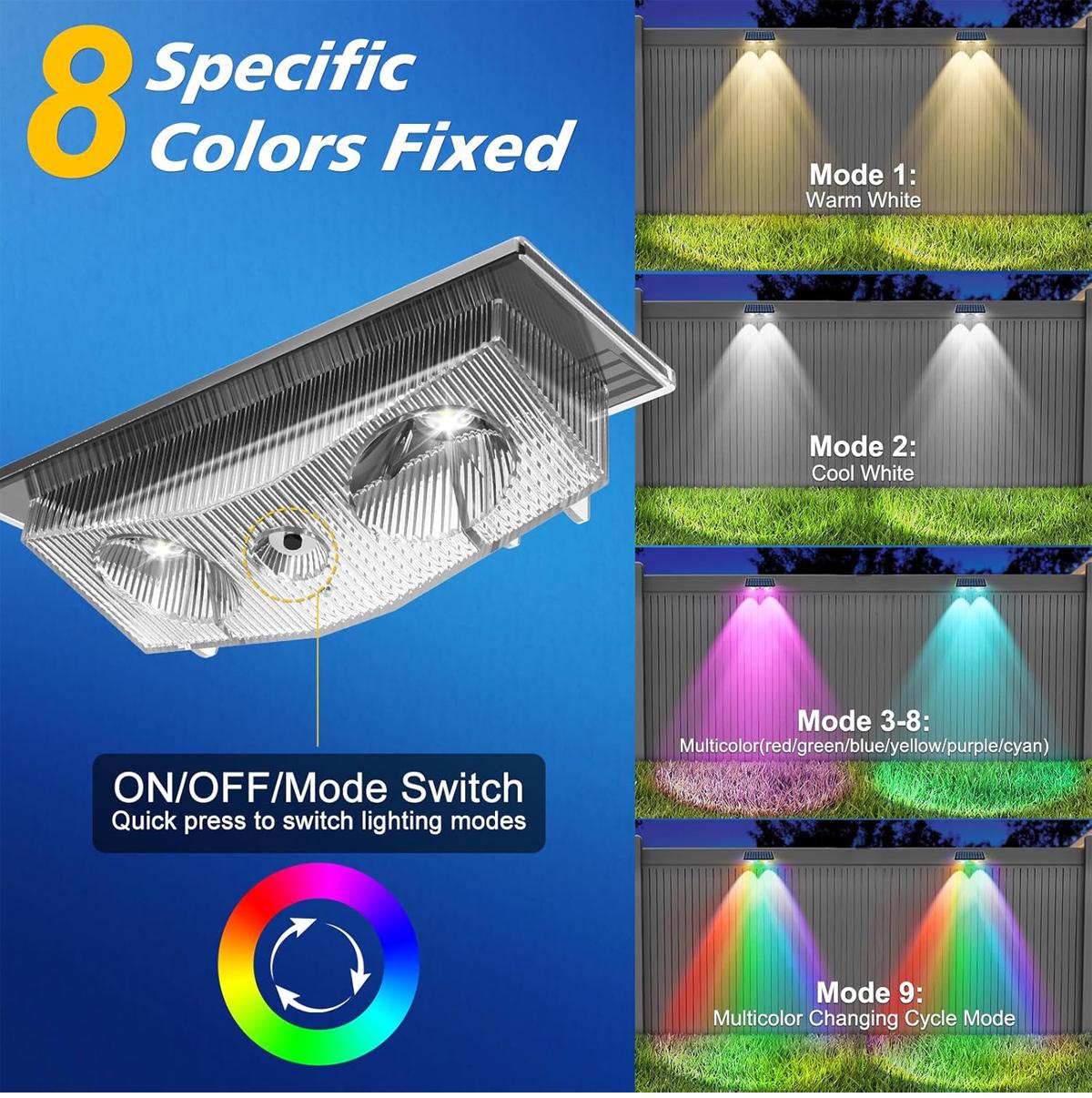 4개 세트 태양광 울타리 조명 LED 방수 야외 벽등  - Outdoor Yard Lighting Fixtures 리뷰 및 가격