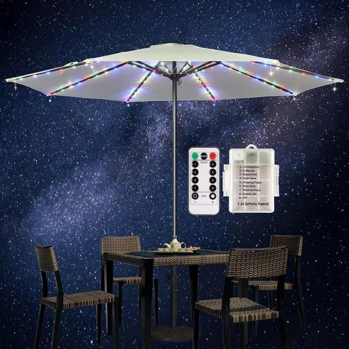 파티오 마당 우산 조명, 배터리 전원 104 LED 야 - Outdoor Lighting For Your Yard 리뷰 및 가격