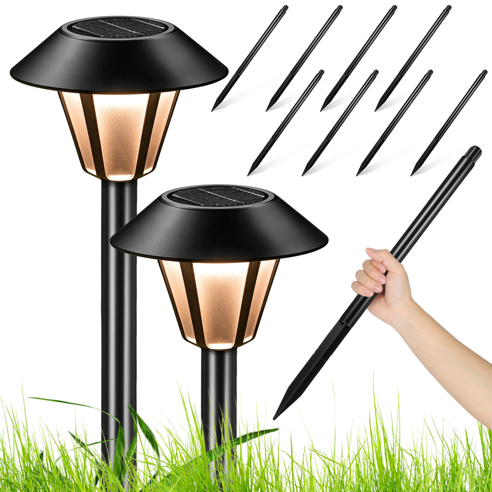 8세트 태양광 조명 스테이크, 정원, 마당, 경관, 산 - Outdoor Lighting Ground 리뷰 및 가격