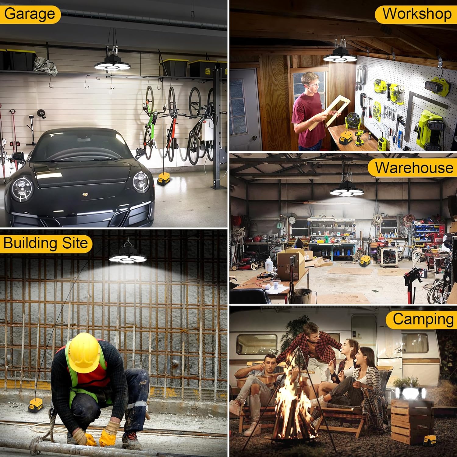 배터리로 작동되는 야외 캠핑용 LED 작업등, DeWa - Outdoor Lighting Garage 리뷰 및 가격