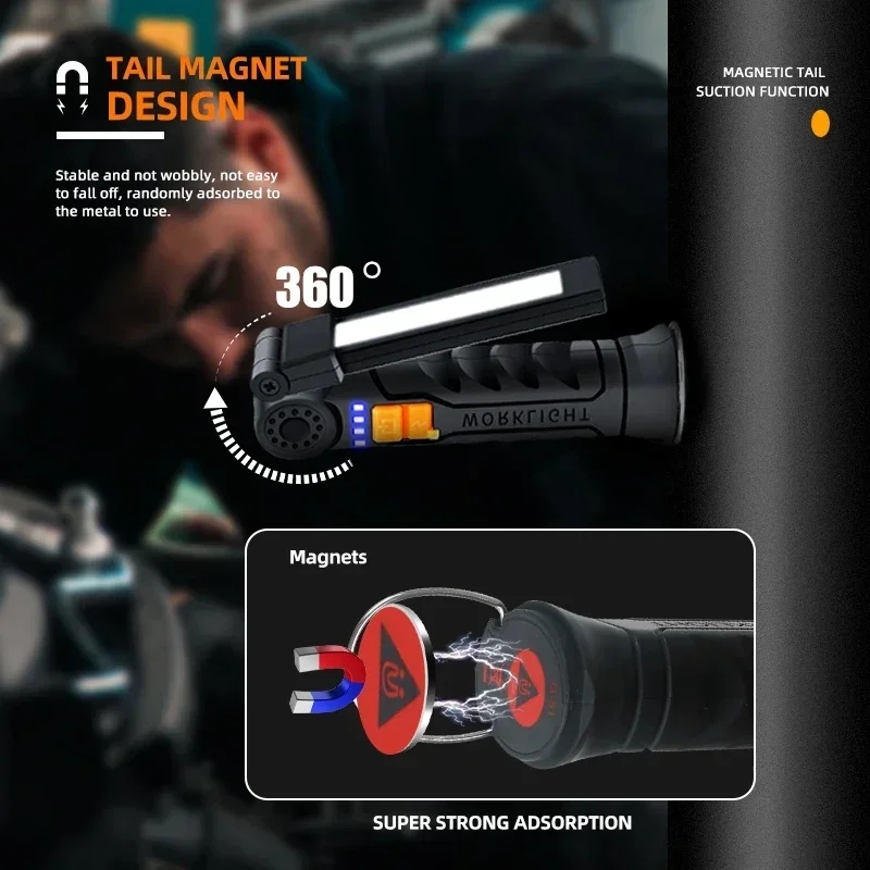 휴대용 COB LED 손전등 USB 충전식 작업등 내장 - Outdoor Lighting Electric 리뷰 및 가격