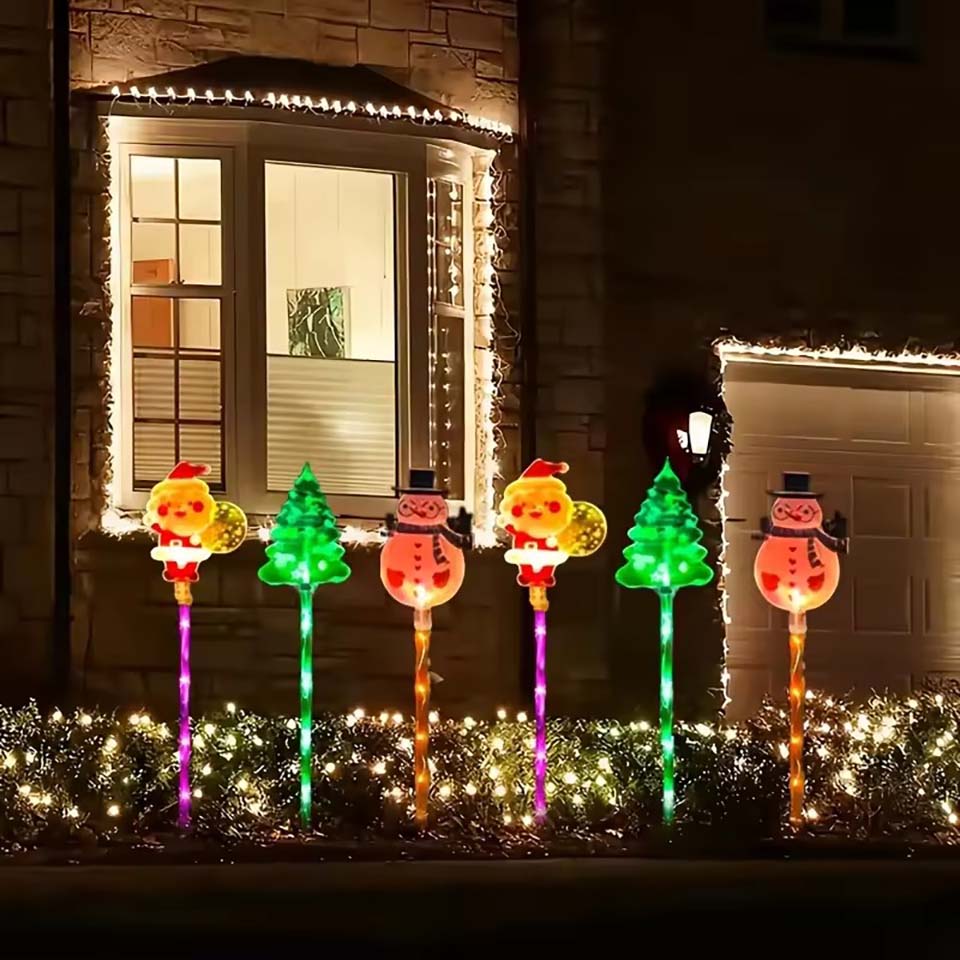 솔라 산타클로스 & 크리스마스 트리 & 엘크 6 in  - Outdoor Lighting Tree 리뷰 및 가격
