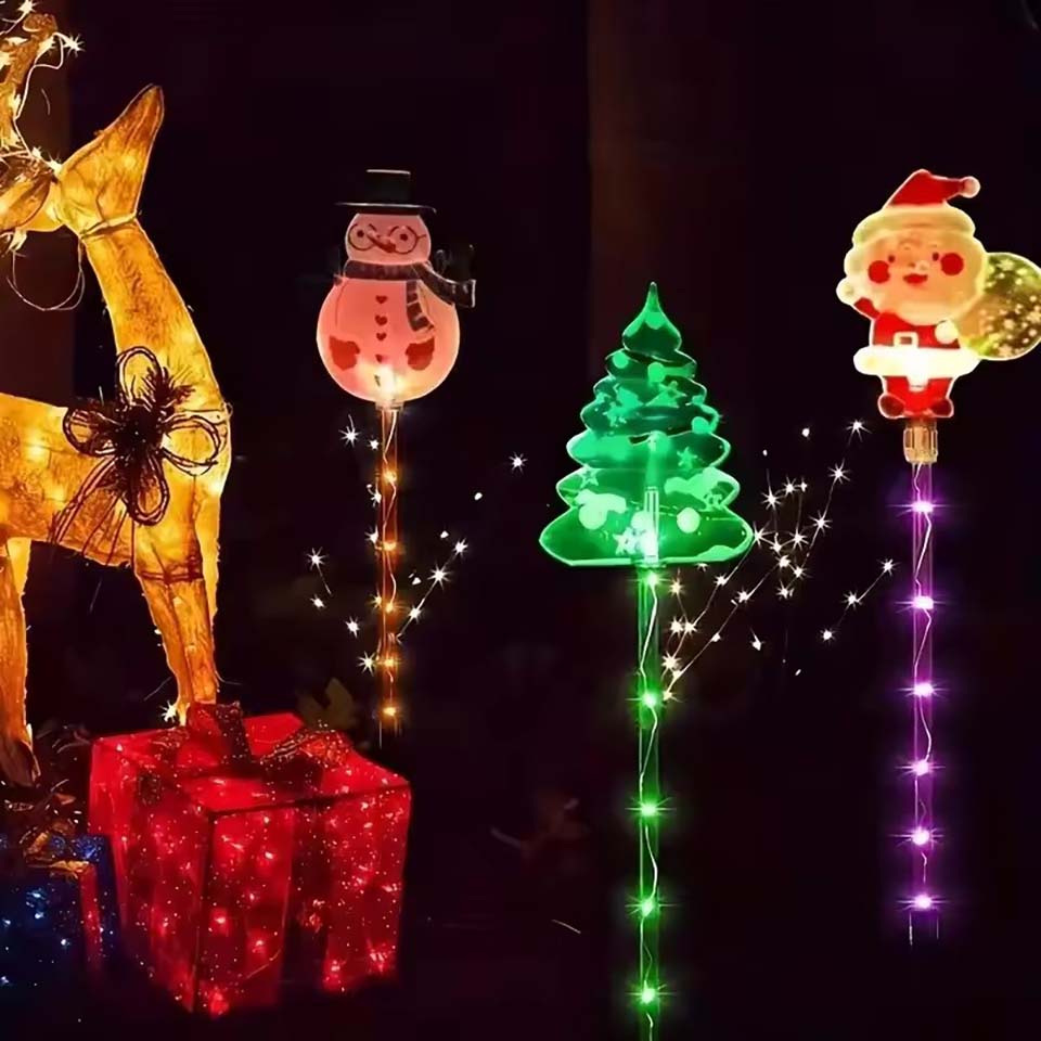 솔라 산타클로스 & 크리스마스 트리 & 엘크 6 in  - Outdoor Lighting Tree 리뷰 및 가격