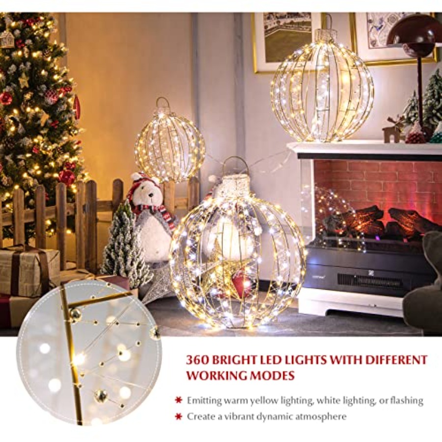 야외 나무, 마당, 현관, 처마용 크리스마스 LED 볼 - Outdoor Lighting Tree 리뷰 및 가격