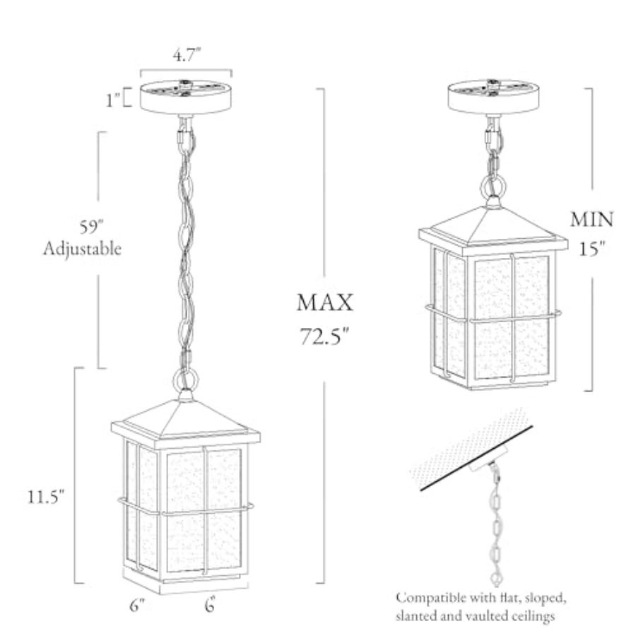 야외용 펜던트 조명기구, 농가풍 블랙 녹방지 천장형 야 - Outdoor Lighting Pendant 리뷰 및 가격