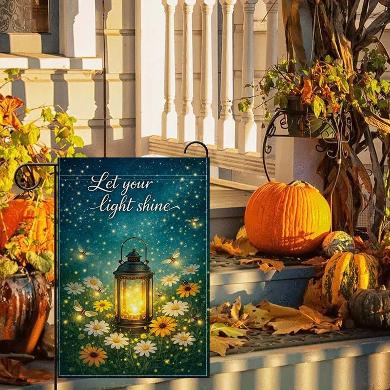 정원 깃발 12x18인치, 빛이 빛나게 하라 랜턴 꽃무 - Outdoor Lighting For Your Yard 리뷰 및 가격
