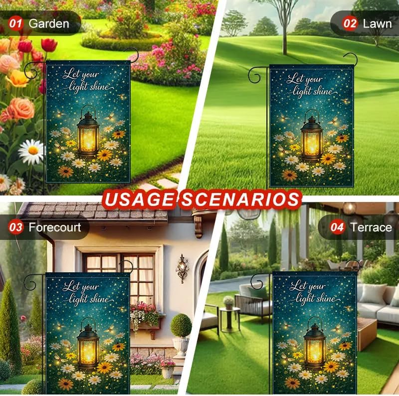 정원 깃발 12x18인치, 빛이 빛나게 하라 랜턴 꽃무 - Outdoor Lighting For Your Yard 리뷰 및 가격