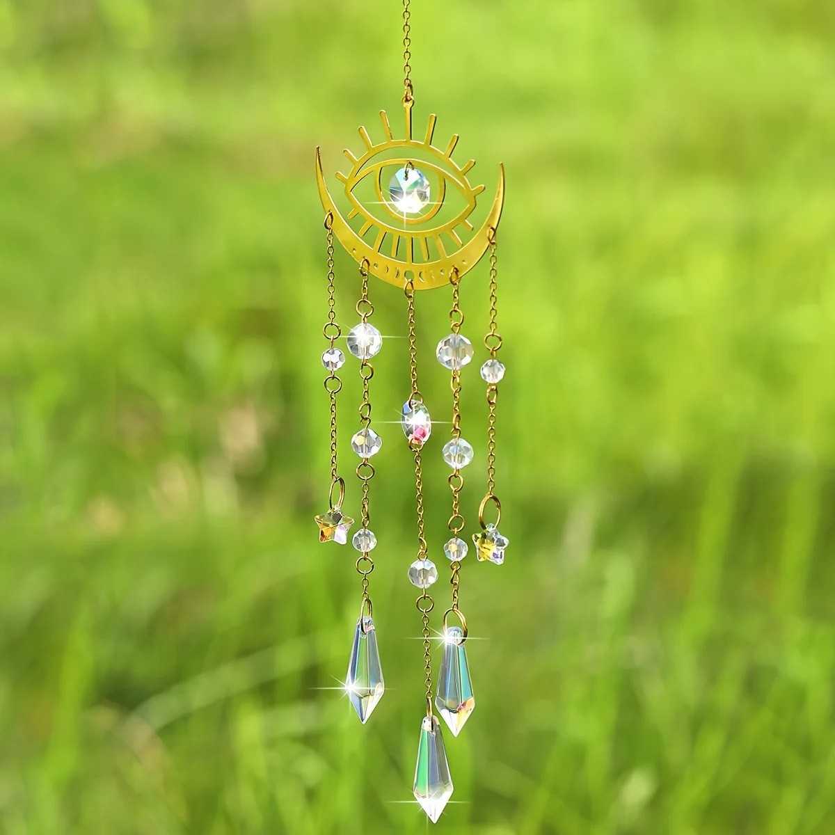 새로운 골드 플레임 문 크리스탈 펜던트 햇빛 포착기 야 - Outdoor Lighting Pendant 리뷰 및 가격