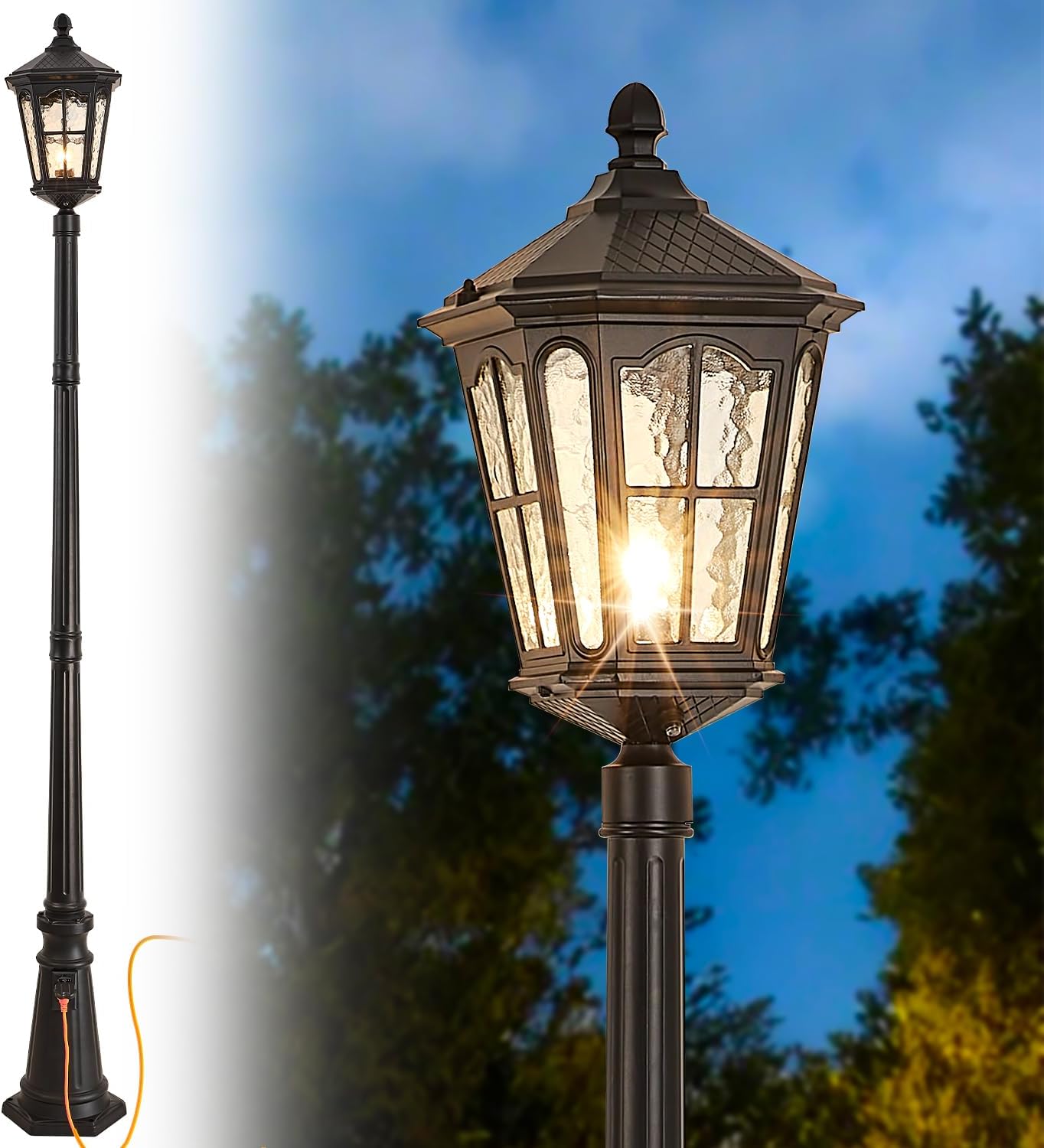 방수 기능이 있는 야외용 기둥 조명, 콘센트 포함, 해 - Outdoor Yard Lighting Fixtures 리뷰 및 가격