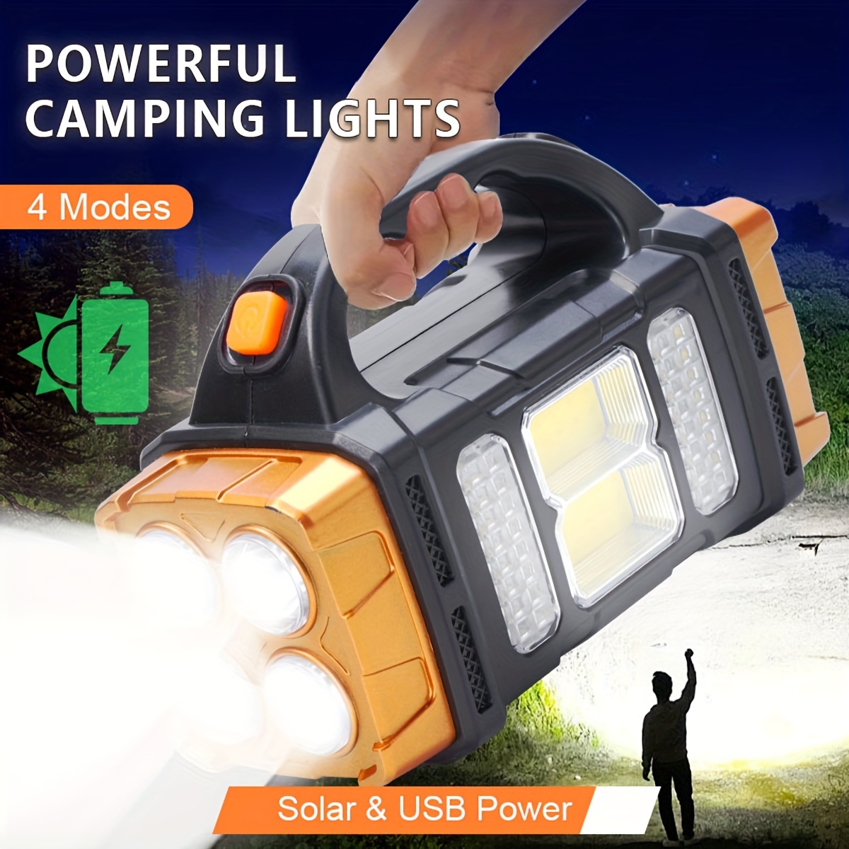 새로운 업그레이드 충전식 고출력 태양광 LED 손전등, - Photocell Outdoor Lighting 리뷰 및 가격