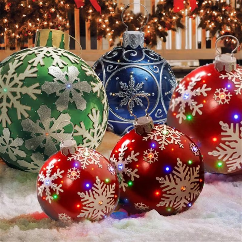 60cm 야외 크리스마스 풍선 장식 공 PVC 거대한  - Outdoor Lighting Tree 리뷰 및 가격