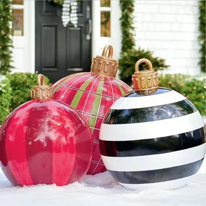 60cm 야외 크리스마스 풍선 장식 공 PVC 거대한  - Outdoor Lighting Tree 리뷰 및 가격