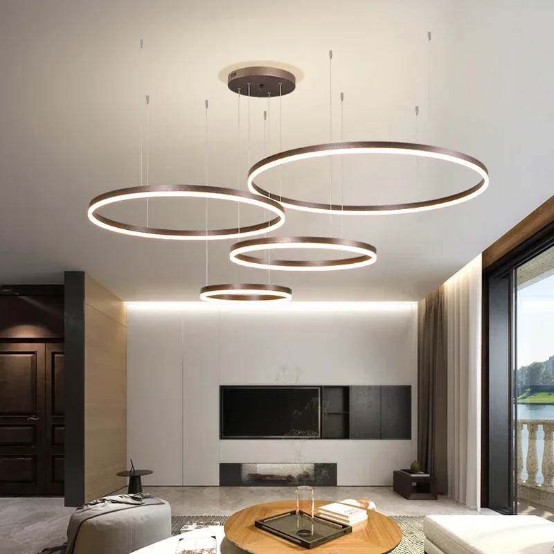 현대 Led 펜던트 조명 홈 조명 닦았 반지 천장 마운 - Outdoor Lighting Pendant 리뷰 및 가격