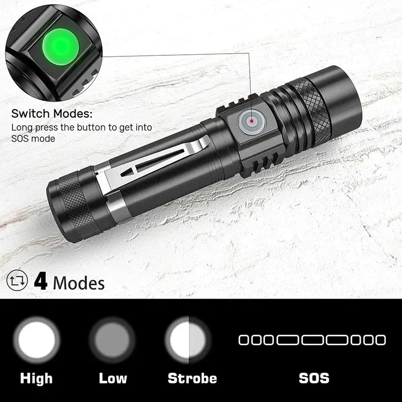 T6 LED 충전식 손전등, 18650 줌이 가능한 토 - Outdoor Lighting Electric 리뷰 및 가격