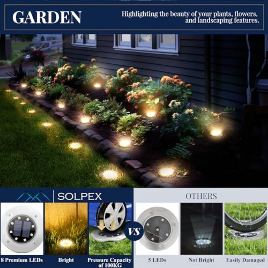 태양광 지상등 태양광 조명 야외 방수 8 LED 태양열 - Outdoor Lighting Ground 리뷰 및 가격
