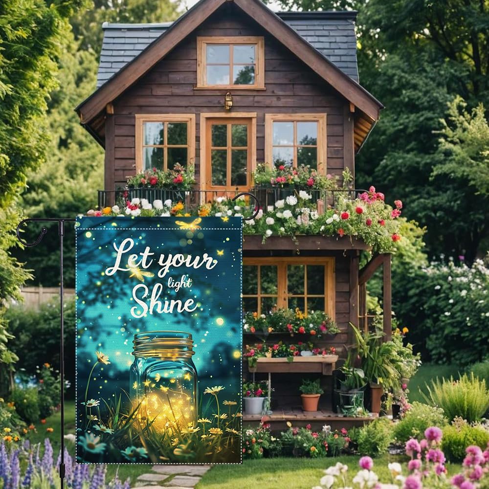 당신의 빛을 빛나게 하라 정원 깃발 12x18인치 양면 - Outdoor Lighting For Your Yard 리뷰 및 가격
